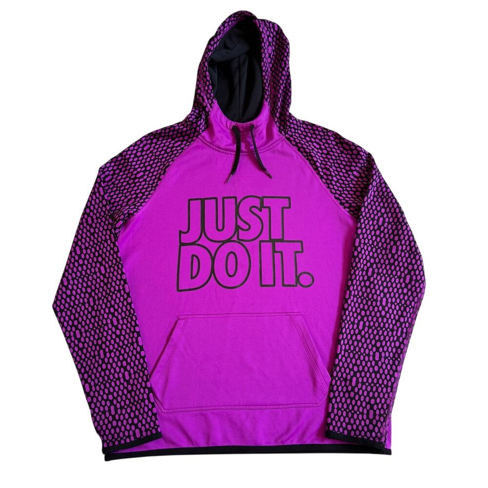 Nike Women's Medium Hoodie Purple Therma-Fit Athleisure Pocket EUC Just Do It